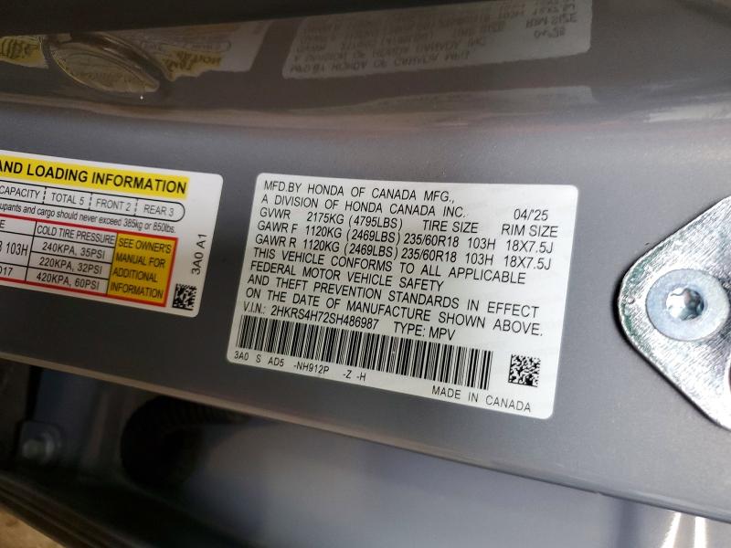 Aukcja sprzedaży 2025 Honda Cr-v, vin: 2HKRS4H72SH486987, numer aukcji: 54262586