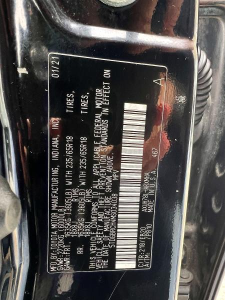 52932066 :رقم المزاد ، 5TDGBRCH4MS034038 vin ، 2021 Toyota Highlander مزاد بيع