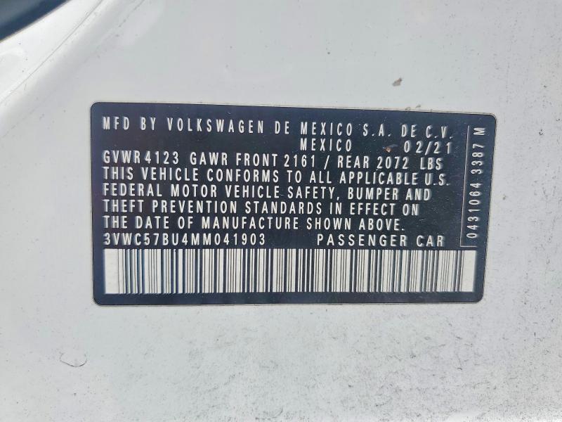 55174886 :رقم المزاد ، 3VWC57BU4MM041903 vin ، 2021 Volkswagen Jetta مزاد بيع