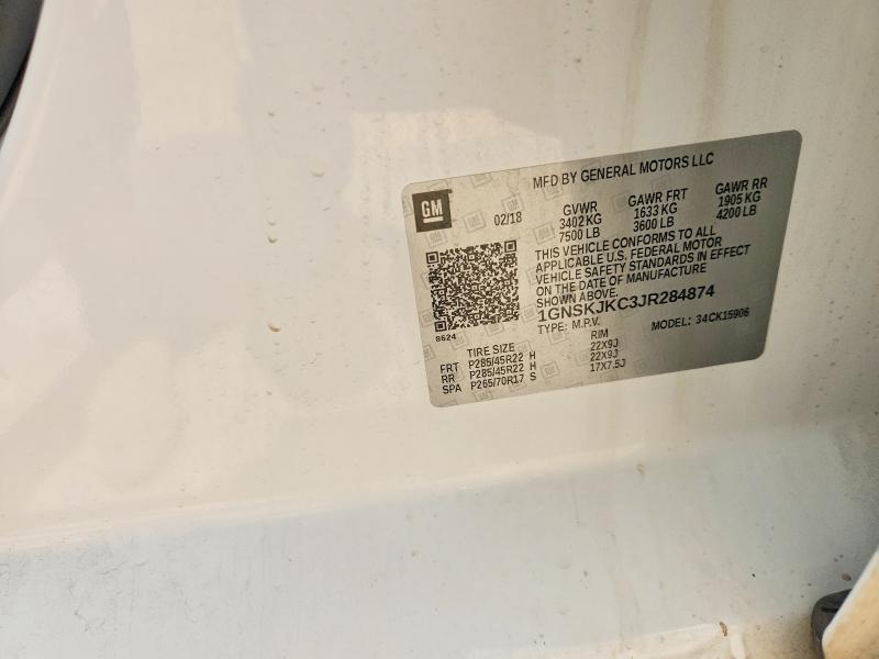 Продажа на аукционе авто 2018 Chevrolet Suburban, vin: 1GNSKJKC3JR284874, номер лота: 53933456