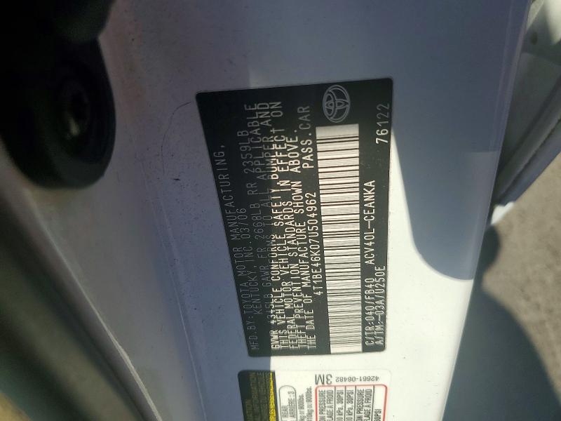 Продаж на аукціоні авто 2007 Toyota Camry, vin: 4T1BE46K07U504962, номер лоту: 53403916