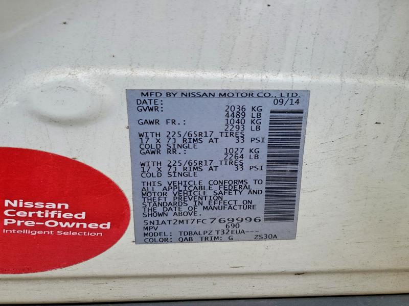 Продажа на аукционе авто 2015 Nissan Rogue, vin: 5N1AT2MT7FC769996, номер лота: 54092036