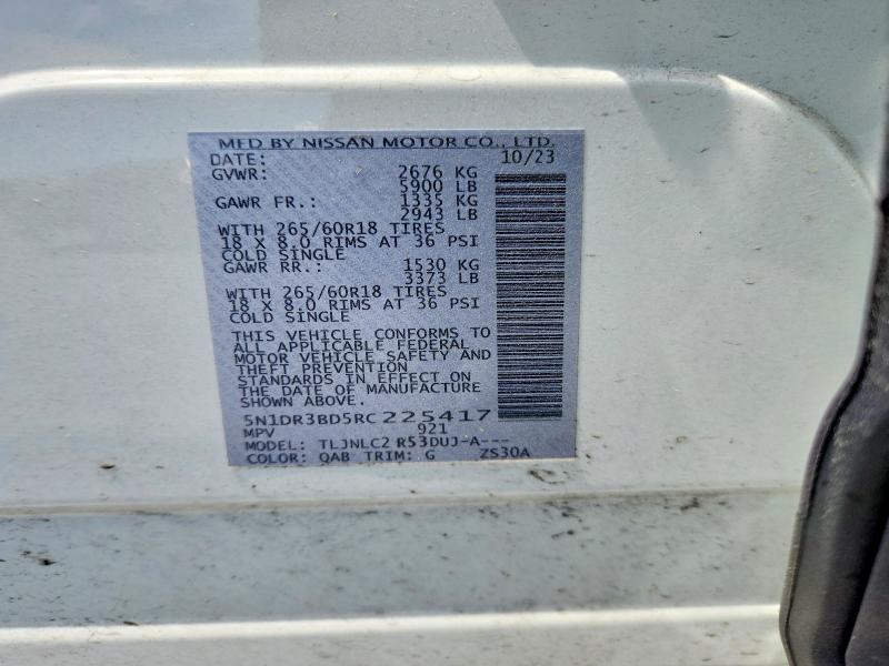 Продажа на аукционе авто 2024 Nissan Pathfinder, vin: 5N1DR3BD5RC225417, номер лота: 53047726
