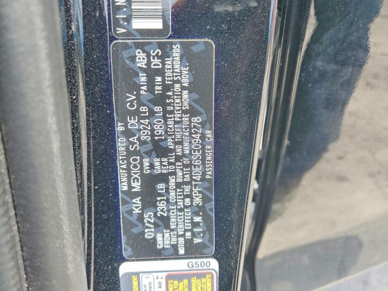 Aukcja sprzedaży 2025 Kia K4, vin: 3KPFT4DE6SE094278, numer aukcji: 53817836