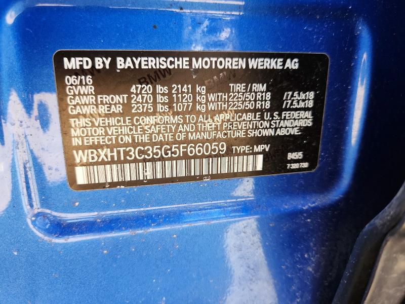 Aukcja sprzedaży 2016 Bmw X1, vin: WBXHT3C35G5F66059, numer aukcji: 54858876