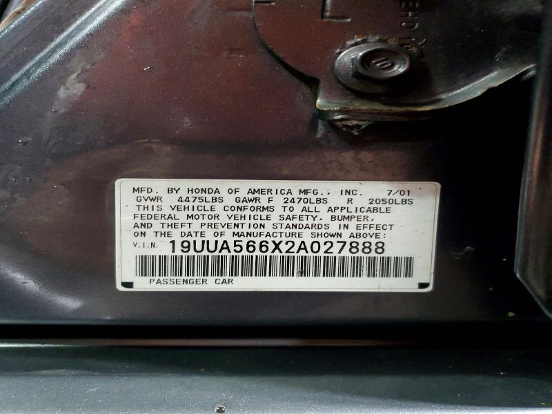 53883936 :رقم المزاد ، 19UUA566X2A027888 vin ، 2002 Acura 3.2tl مزاد بيع