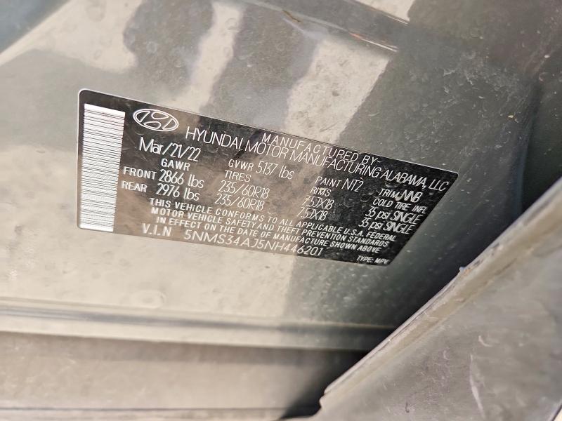 Продаж на аукціоні авто 2022 Hyundai Santa Fe, vin: 5NMS34AJ5NH446201, номер лоту: 53965656