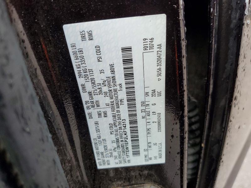 Aukcja sprzedaży 2020 Ford F150, vin: 1FTEW1EP2LKF14313, numer aukcji: 54327316