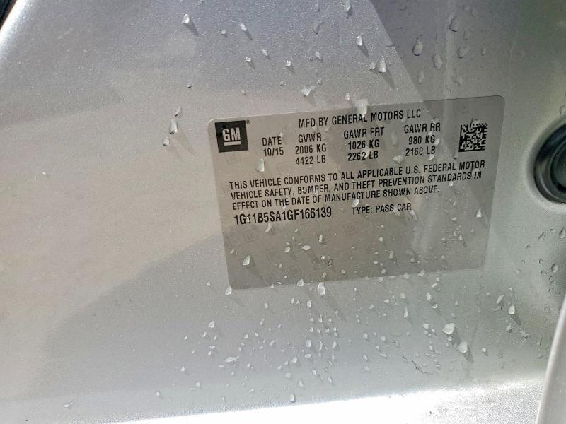 53915426 :رقم المزاد ، 1G11B5SA1GF166139 vin ، 2016 Chevrolet Malibu Limited مزاد بيع