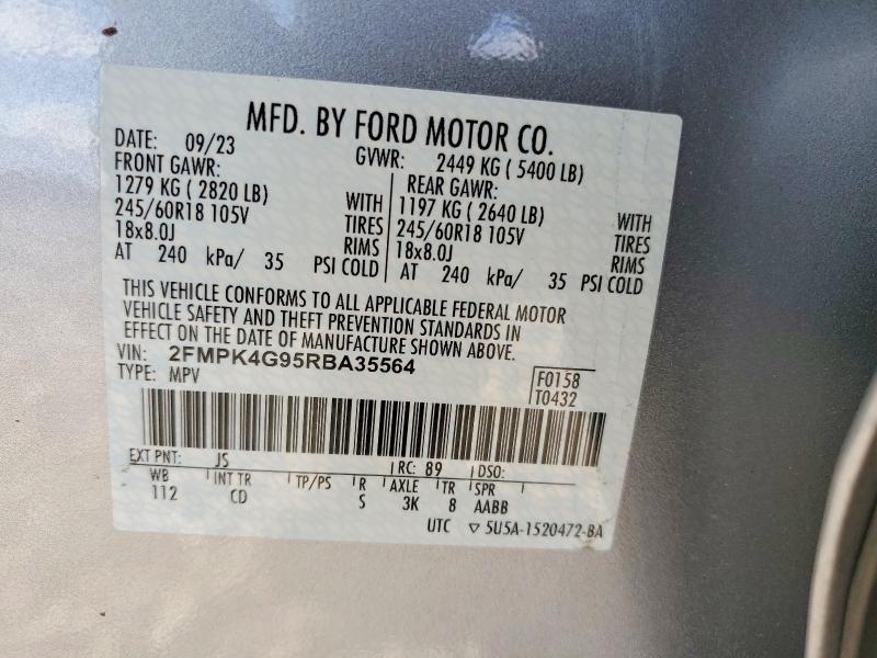 Aukcja sprzedaży 2024 Ford Edge, vin: 2FMPK4G95RBA35564, numer aukcji: 54987266