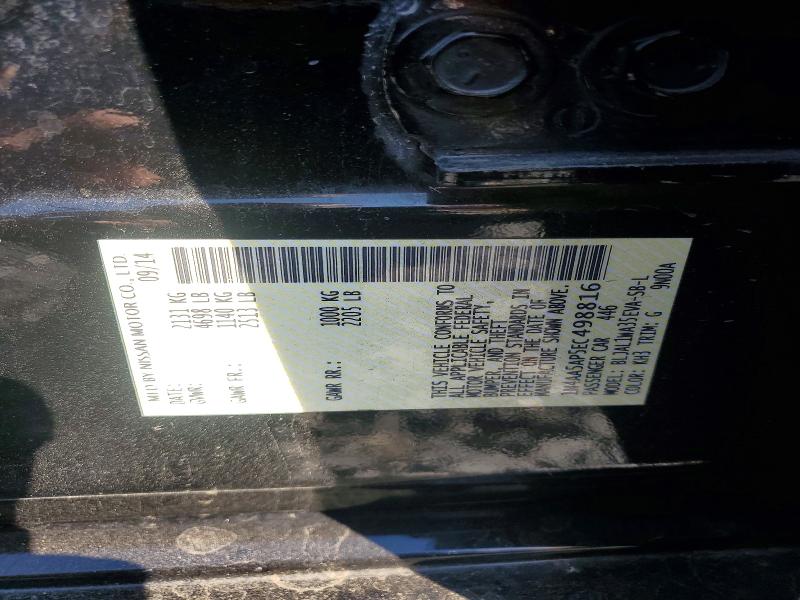 53591916 :رقم المزاد ، 1N4AA5AP5EC498816 vin ، 2014 Nissan Maxima مزاد بيع