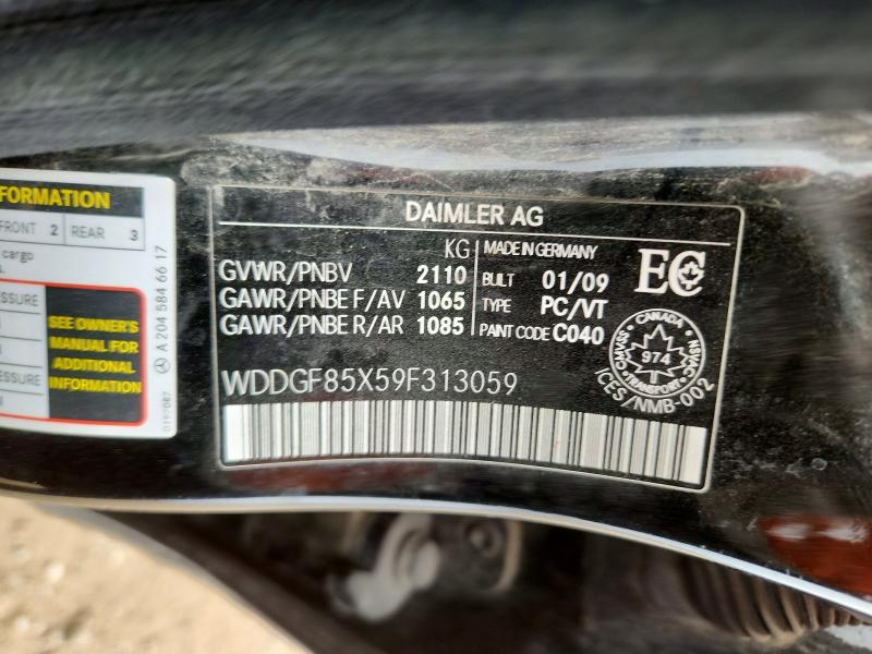 Продажа на аукционе авто 2009 Mercedes-benz C, vin: WDDGF85X59F313059, номер лота: 53417376