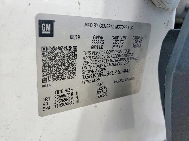 Продаж на аукціоні авто 2020 Gmc Acadia, vin: 1GKKNRLS4LZ105947, номер лоту: 54065026