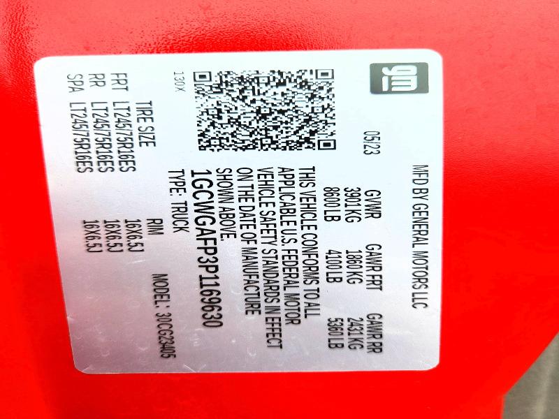 Aukcja sprzedaży 2023 Chevrolet Express G2500, vin: 1GCWGAFP3P1169630, numer aukcji: 54777246