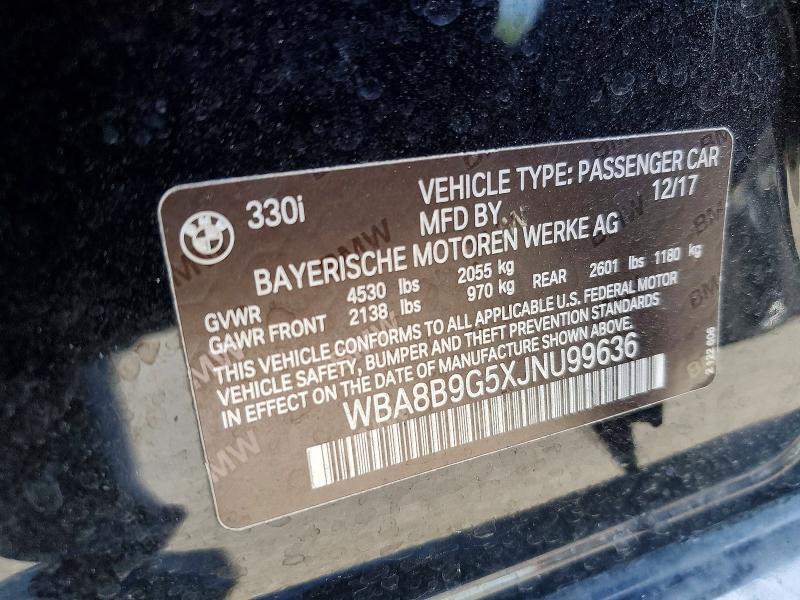 Продаж на аукціоні авто 2018 Bmw 330, vin: WBA8B9G5XJNU99636, номер лоту: 54887436