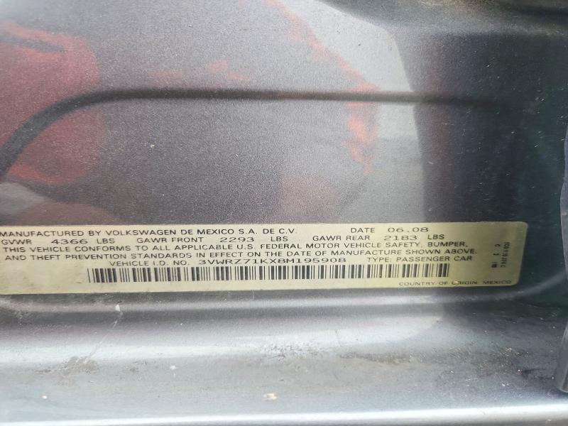 Aukcja sprzedaży 2008 Volkswagen Jetta, vin: 3VWRZ71KX8M195908, numer aukcji: 53737116