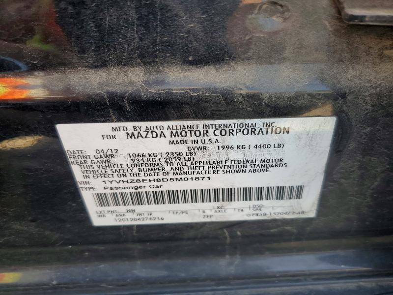 Aukcja sprzedaży 2013 Mazda 6, vin: 1YVHZ8EH8D5M01871, numer aukcji: 52567376