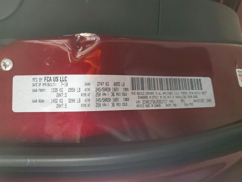 2018 Chrysler Pacifica მანქანა იყიდება აუქციონზე, vin: 2C4RC1FG0JR351717, აუქციონის ნომერი: 52473386