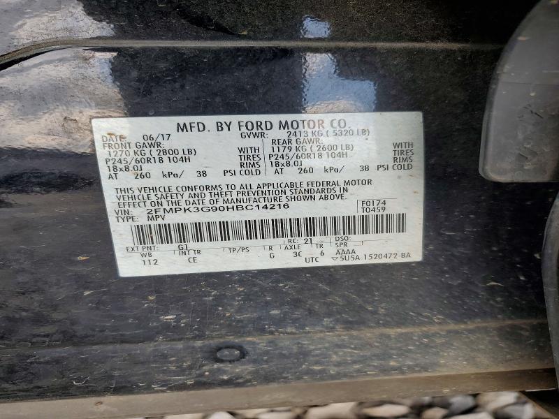 Продажа на аукционе авто 2017 Ford Edge, vin: 2FMPK3G90HBC14216, номер лота: 53517016