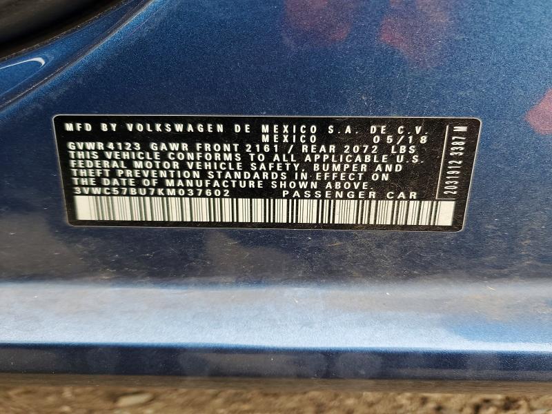 Продажа на аукционе авто 2019 Volkswagen Jetta, vin: 3VWC57BU7KM037602, номер лота: 52163986