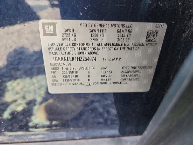 Aukcja sprzedaży 2017 Gmc Acadia, vin: 1GKKNLLA1HZ254974, numer aukcji: 53294946
