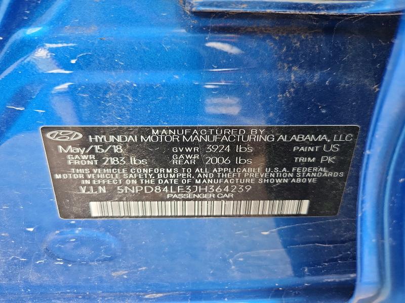 Aukcja sprzedaży 2018 Hyundai Elantra, vin: 5NPD84LF3JH364239, numer aukcji: 54618036