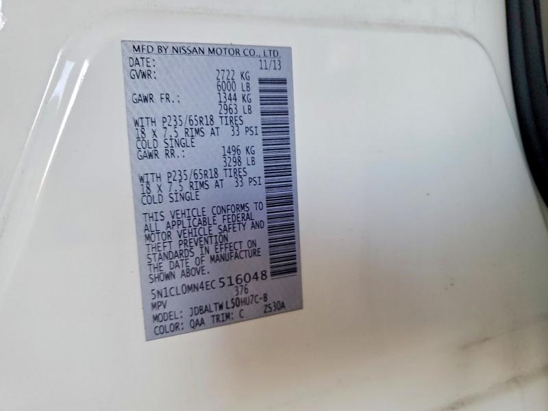 Aukcja sprzedaży 2014 Infiniti Qx60, vin: 5N1CL0MN4EC516048, numer aukcji: 54629296
