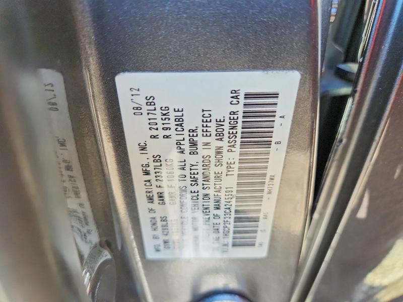 Aukcja sprzedaży 2012 Honda Accord, vin: 1HGCP2F33CA245591, numer aukcji: 55395066