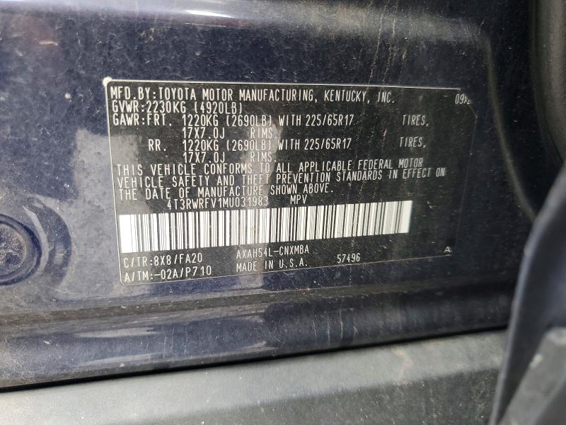 Aukcja sprzedaży 2021 Toyota Rav4, vin: 4T3RWRFV1MU031983, numer aukcji: 51953776