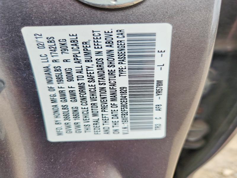 Aukcja sprzedaży 2012 Honda Civic, vin: 19XFB2F58CE041829, numer aukcji: 51521966