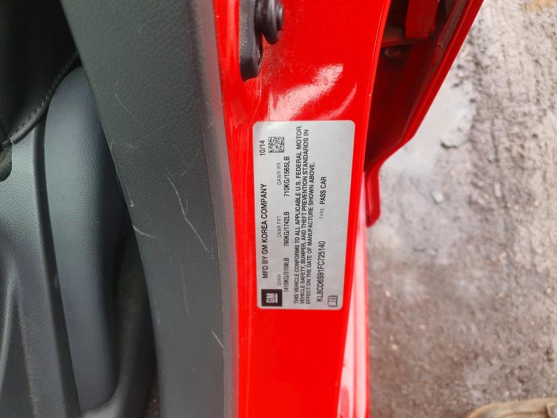 Продаж на аукціоні авто 2015 Chevrolet Spark, vin: KL8CD6S91FC725140, номер лоту: 54648096