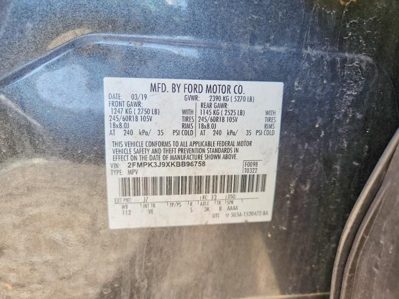 Продажа на аукционе авто 2019 Ford Edge, vin: 2FMPK3J9XKBB96758, номер лота: 54286296