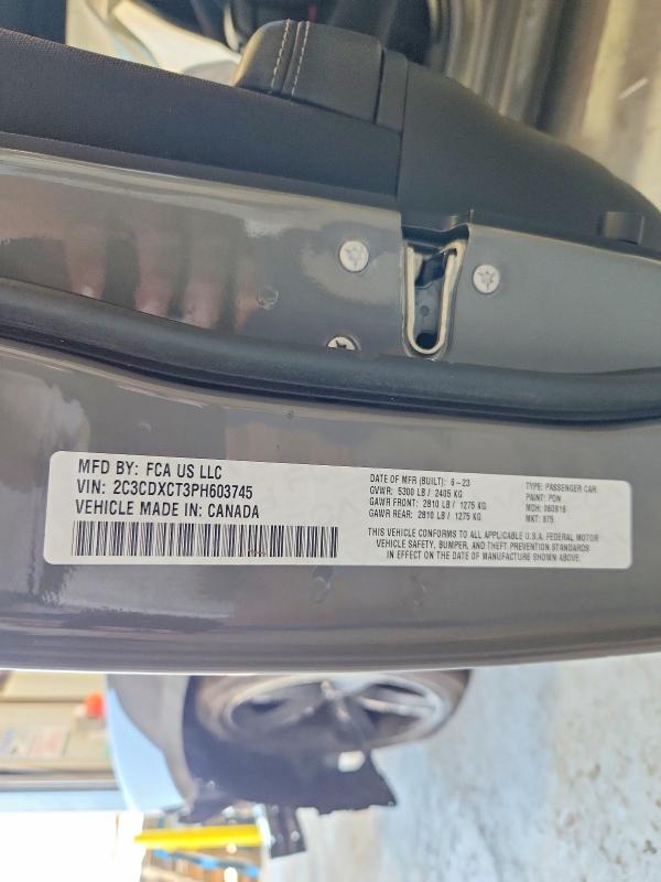 Продажа на аукционе авто 2023 Dodge Charger, vin: 2C3CDXCT3PH603745, номер лота: 51572506