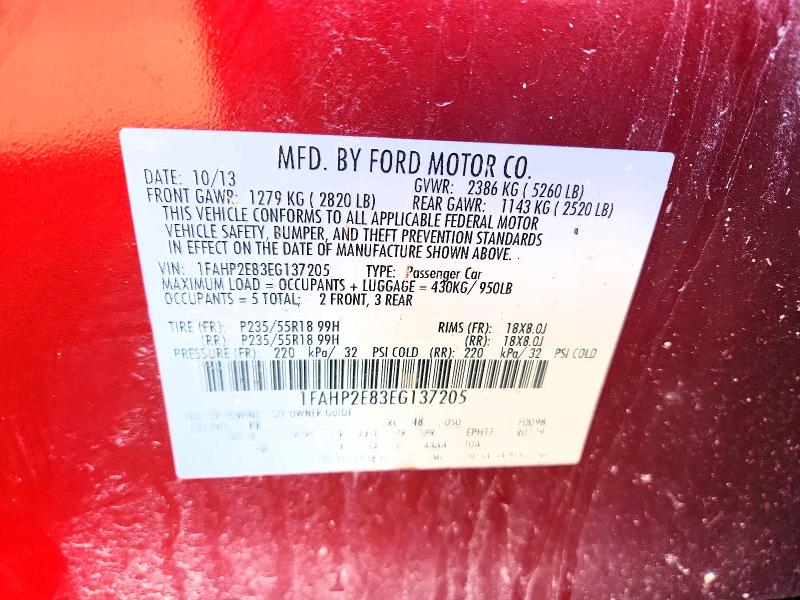 2014 Ford Taurus მანქანა იყიდება აუქციონზე, vin: 1FAHP2E83EG137205, აუქციონის ნომერი: 53299656