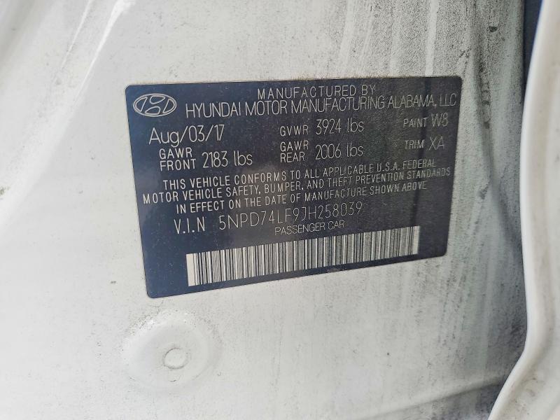 Продаж на аукціоні авто 2018 Hyundai Elantra, vin: 5NPD74LF9JH258039, номер лоту: 55109566