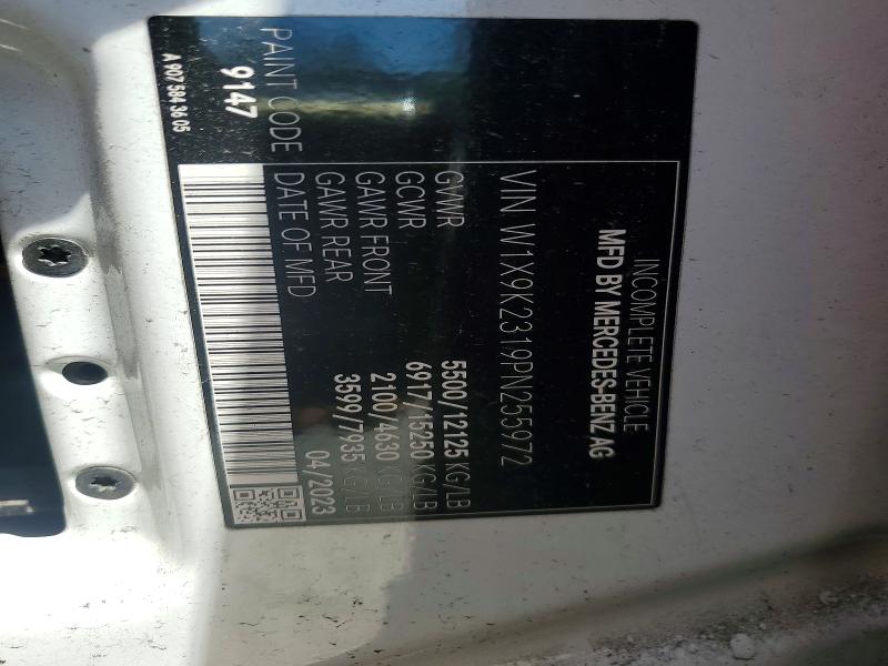 51133226 :رقم المزاد ، W1X9K2319PN255972 vin ، 2023 Mercedes Benz Sprinter مزاد بيع