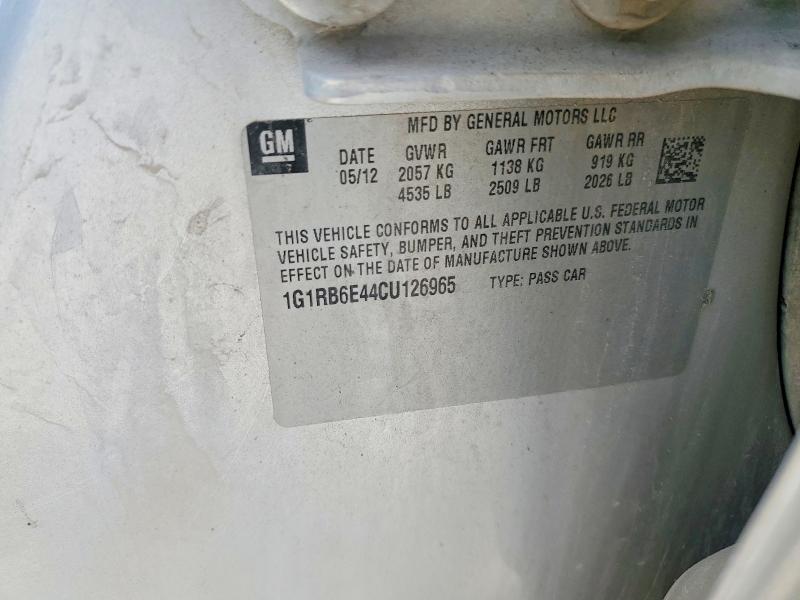 2012 Chev Volt მანქანა იყიდება აუქციონზე, vin: 1G1RB6E44CU126965, აუქციონის ნომერი: 51706726