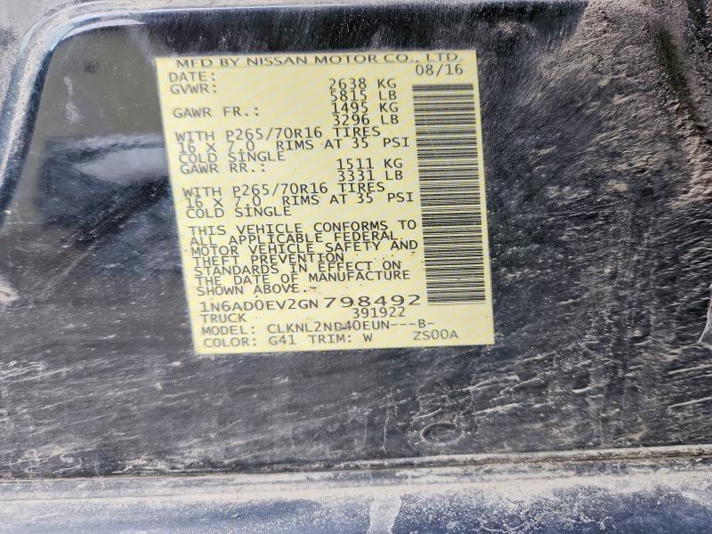 Продаж на аукціоні авто 2016 Nissan Frontier, vin: 1N6AD0EV2GN798492, номер лоту: 50808016