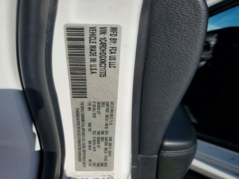 Продаж на аукціоні авто 2022 Dodge Durango, vin: 1C4RDHDGXNC217725, номер лоту: 54689006