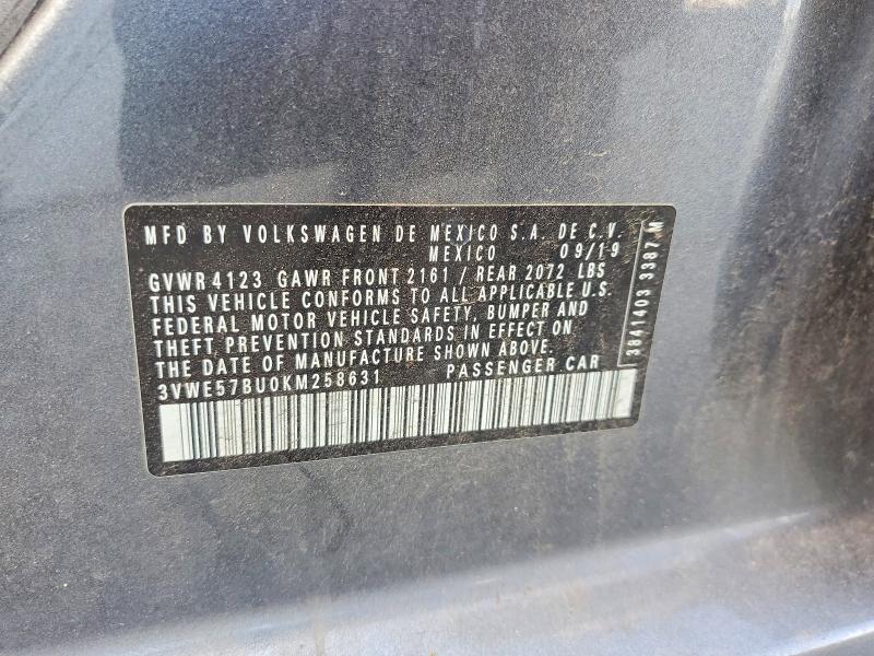 55559976 :رقم المزاد ، 3VWE57BU0KM258631 vin ، 2019 Volkswagen Jetta مزاد بيع