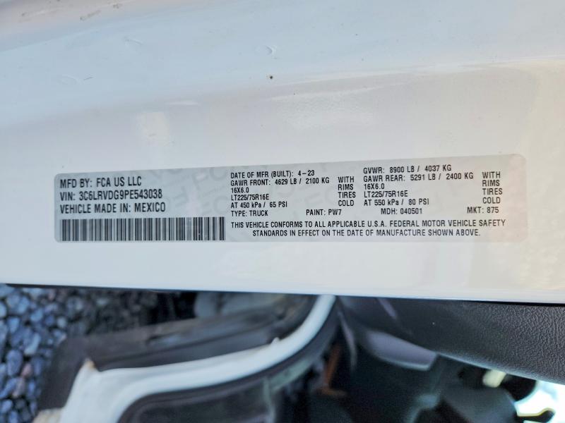 Aukcja sprzedaży 2023 Ram Promaster 2500, vin: 3C6LRVDG9PE543038, numer aukcji: 54154256