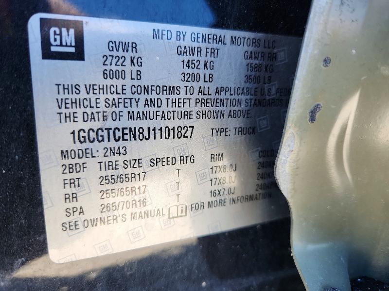 Aukcja sprzedaży 2018 Chevrolet Colorado, vin: 1GCGTCEN8J1101827, numer aukcji: 53582926