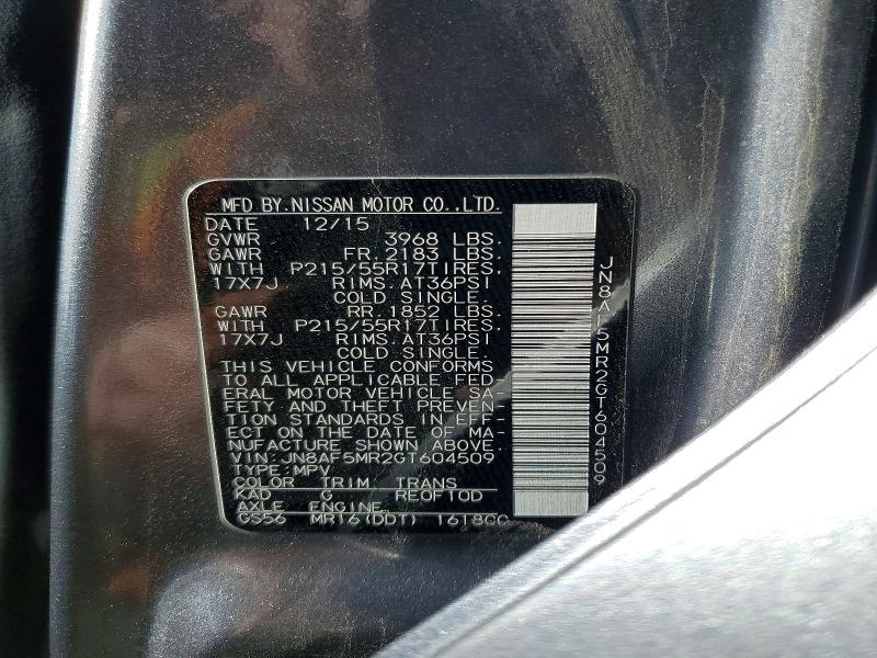 Продажа на аукционе авто 2016 Nissan Juke, vin: JN8AF5MR2GT604509, номер лота: 53228716