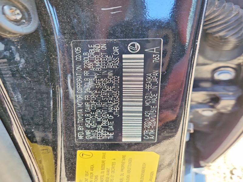 Aukcja sprzedaży 2005 Lexus Es, vin: JTHBA30G455107002, numer aukcji: 55213896