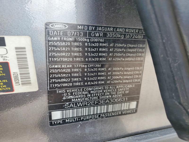 53997286 :رقم المزاد ، SALWR2EF3EA306631 vin ، 2014 Land Rover Range Rover Sport مزاد بيع
