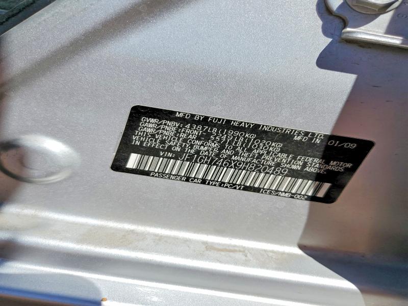 51942876 :رقم المزاد ، JF1GH746X9H820489 vin ، 2009 Subaru Impreza مزاد بيع