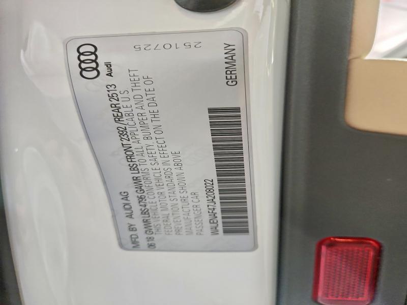 Продаж на аукціоні авто 2018 Audi A4, vin: WAUENAF47JA208022, номер лоту: 53103316