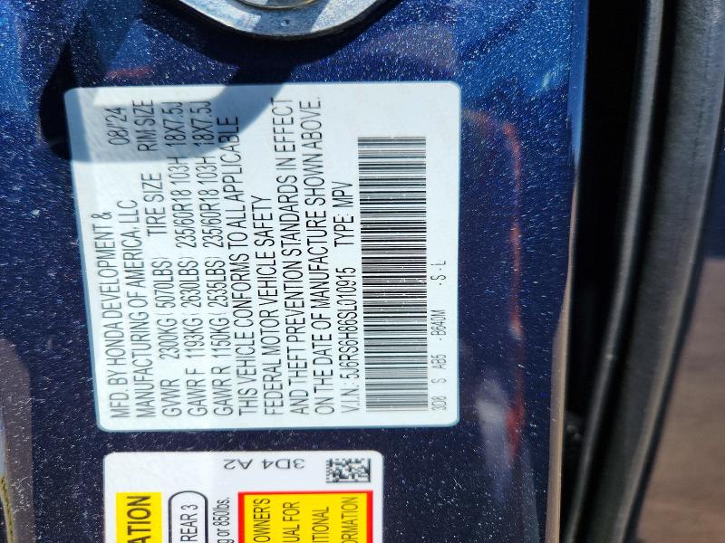 Aukcja sprzedaży 2025 Honda Cr-v, vin: 5J6RS6H86SL010915, numer aukcji: 52002546