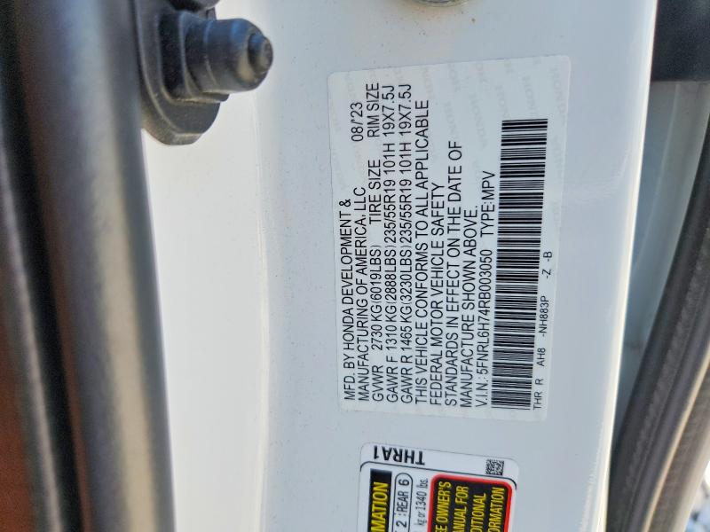 53707226 :رقم المزاد ، 5FNRL6H74RB003050 vin ، 2024 Honda Odyssey مزاد بيع
