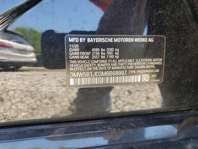 Продаж на аукціоні авто 2021 Bmw 330i, vin: 3MW5R1J03M8B68997, номер лоту: 52546276